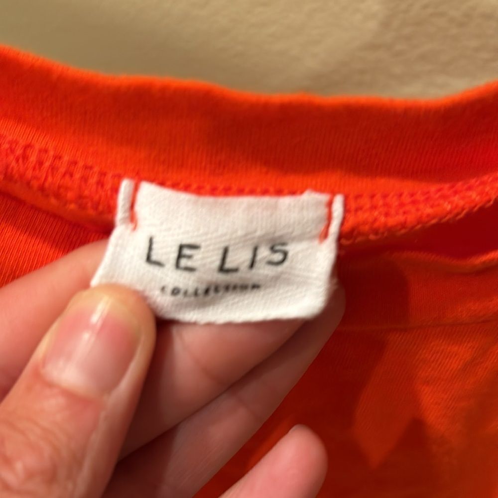 Le Lis woman's cropped orange ruffled shirt - Picture 4 of 8